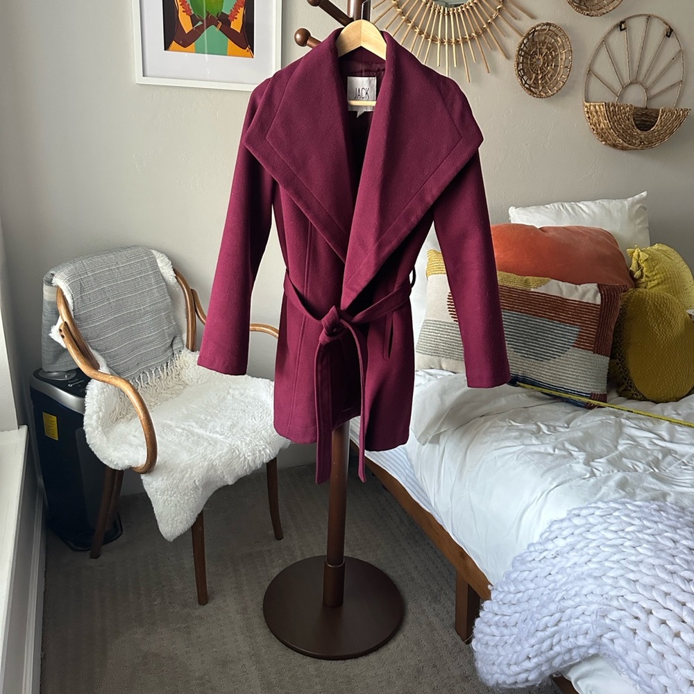 Jack by BB Dakota Burgundy Wrap Coat
